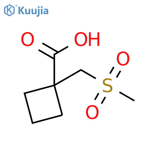 1-(methanesulfonylmethyl)cyclobutane-1-carboxylic acid structure