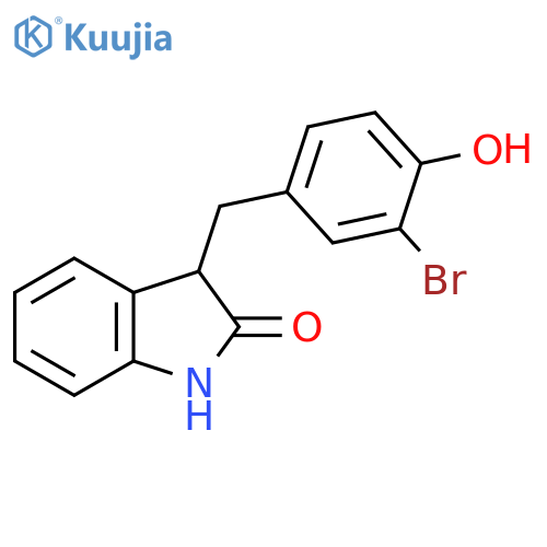 3-(3-Bromo-4-hydroxy-benzyl)-1,3-dihydro-indol-2-one structure