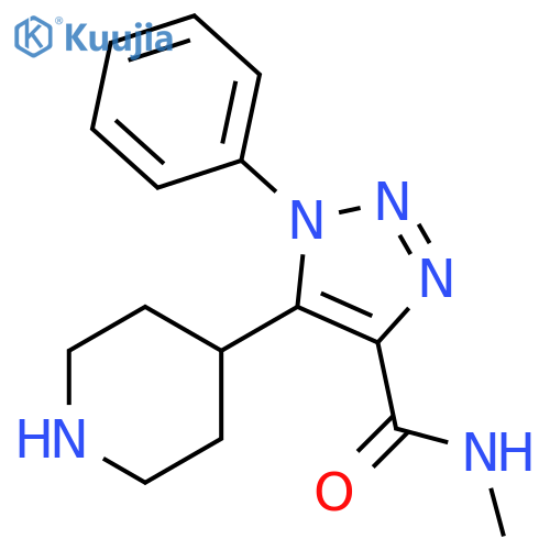 1-Phenyl-5-piperidin-4-yl-1H-[1,2,3]triazole-4-carboxylic acid methylamide structure