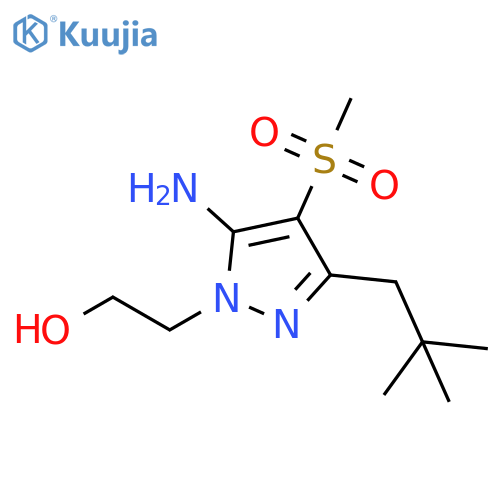 2-[5-Amino-3-(2,2-dimethyl-propyl)-4-methanesulfonyl-pyrazol-1-yl]-ethanol structure