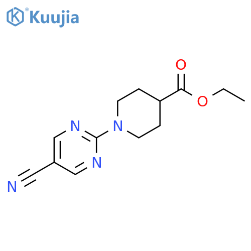 1-(5-Cyano-pyrimidin-2-yl)-piperidine-4-carboxylic acid ethyl ester structure
