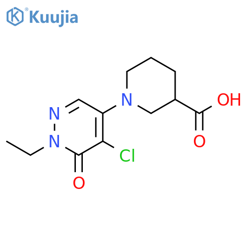 1-(5-Chloro-1-ethyl-6-oxo-1,6-dihydro-pyridazin-4-yl)-piperidine-3-carboxylic acid structure