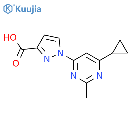 1-(6-Cyclopropyl-2-methyl-pyrimidin-4-yl)-1H-pyrazole-3-carboxylic acid structure
