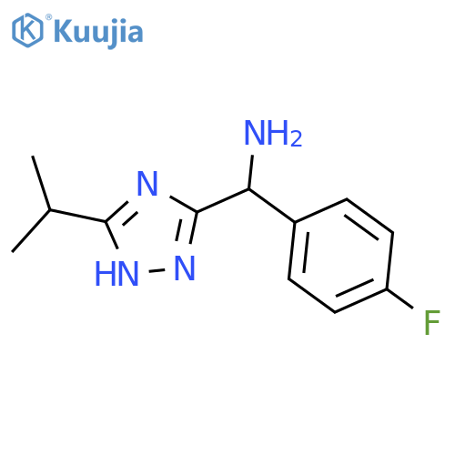 (4-fluorophenyl)-(5-isopropyl-1H-1,2,4-triazol-3-yl)methanamine structure