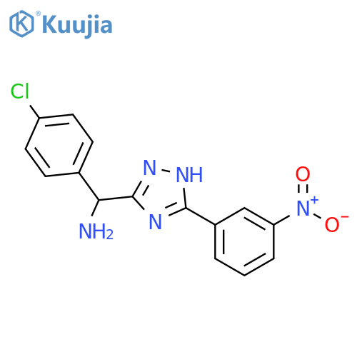 (4-chlorophenyl)-[5-(3-nitrophenyl)-1H-1,2,4-triazol-3-yl]methanamine structure
