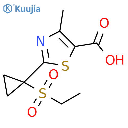 2-(1-Ethanesulfonyl-cyclopropyl)-4-methyl-thiazole-5-carboxylic acid structure