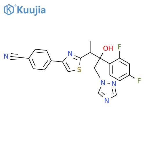 Benzonitrile,4-[2-[2-(2,4-difluorophenyl)-2-hydroxy-1-methyl-3-(1H-1,2,4-triazol-1-yl)propyl]-4-thiazolyl]- structure