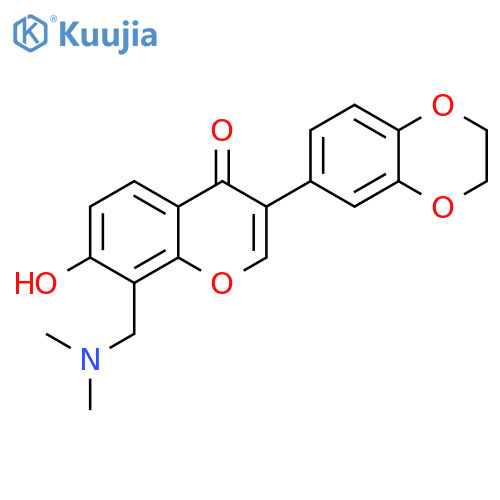 3-(2,3-dihydro-1,4-benzodioxin-6-yl)-8-[(dimethylamino)methyl]-7-hydroxy-4H-chromen-4-one structure