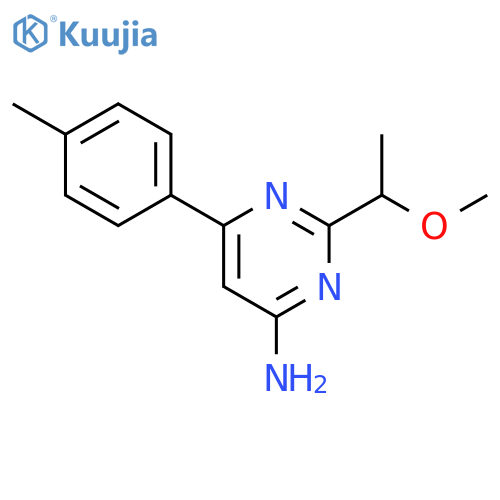 2-(1-Methoxy-ethyl)-6-p-tolyl-pyrimidin-4-ylamine structure