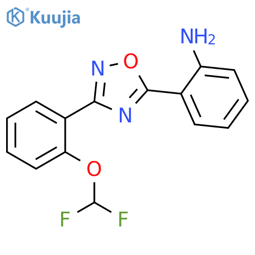 2-[3-(2-Difluoromethoxy-phenyl)-[1,2,4]oxadiazol-5-yl]-phenylamine structure