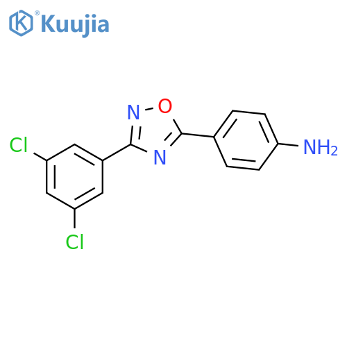 4-[3-(3,5-Dichloro-phenyl)-[1,2,4]oxadiazol-5-yl]-phenylamine structure