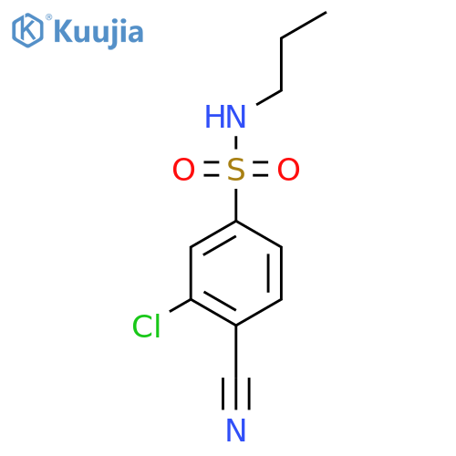 3-chloro-4-cyano-N-propylbenzene-1-sulfonamide structure