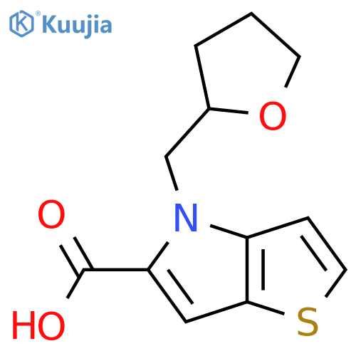 4-((Tetrahydrofuran-2-yl)methyl)-4H-thieno[3,2-b]pyrrole-5-carboxylic acid structure