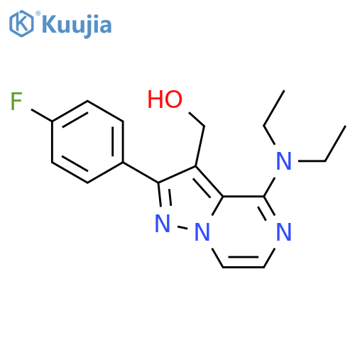 [4-Diethylamino-2-(4-fluoro-phenyl)-pyrazolo[1,5-a]pyrazin-3-yl]-methanol structure