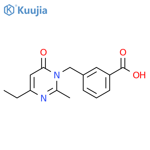 3-(4-Ethyl-2-methyl-6-oxo-6H-pyrimidin-1-ylmethyl)-benzoic acid structure