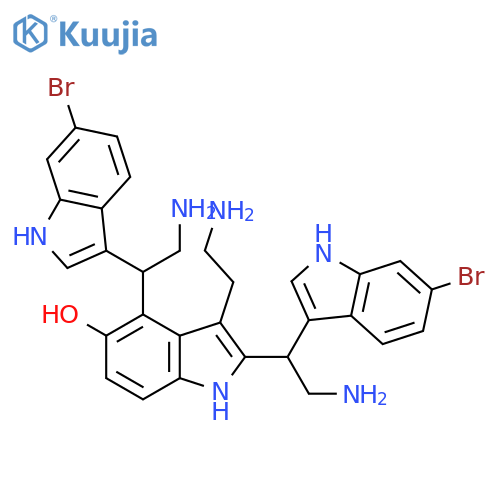 1H-Indol-5-ol, 2,4-bis[2-amino-1-(6-bromo-1H-indol-3-yl)ethyl]-3-(2-aminoethyl)- (9CI) structure