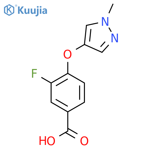 3-Fluoro-4-[(1-methyl-1H-pyrazol-4-yl)oxy]benzoic acid structure