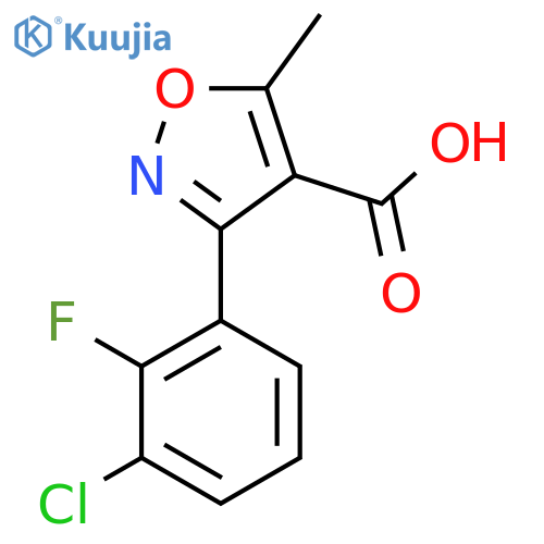 3-(3-Chloro-2-fluorophenyl)-5-methylisoxazole-4-carboxylic acid structure