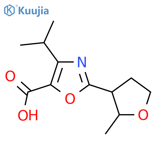 2-(2-Methyloxolan-3-YL)-4-(propan-2-YL)-1,3-oxazole-5-carboxylic acid structure