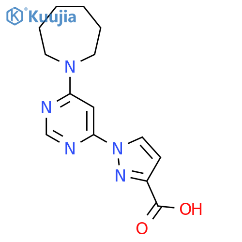1-(6-Azepan-1-yl-pyrimidin-4-yl)-1H-pyrazole-3-carboxylic acid structure