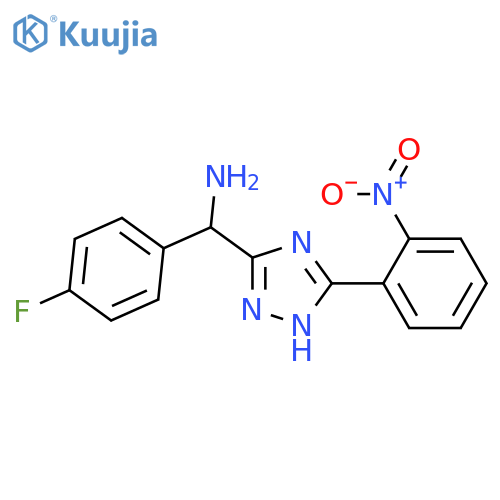 (4-fluorophenyl)-[5-(2-nitrophenyl)-1H-1,2,4-triazol-3-yl]methanamine structure