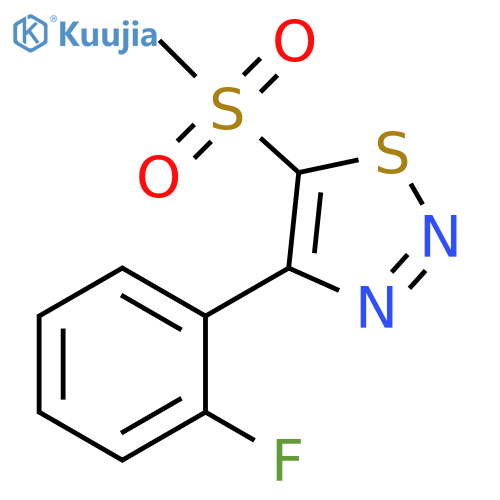 4-(2-Fluoro-phenyl)-5-methanesulfonyl-[1,2,3]thiadiazole structure