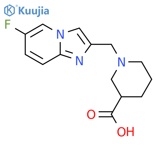 1-((6-Fluoroimidazo[1,2-a]pyridin-2-yl)methyl)piperidine-3-carboxylic acid structure
