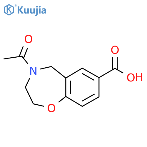 4-Acetyl-2,3,4,5-tetrahydrobenzo[f][1,4]oxazepine-7-carboxylic acid structure