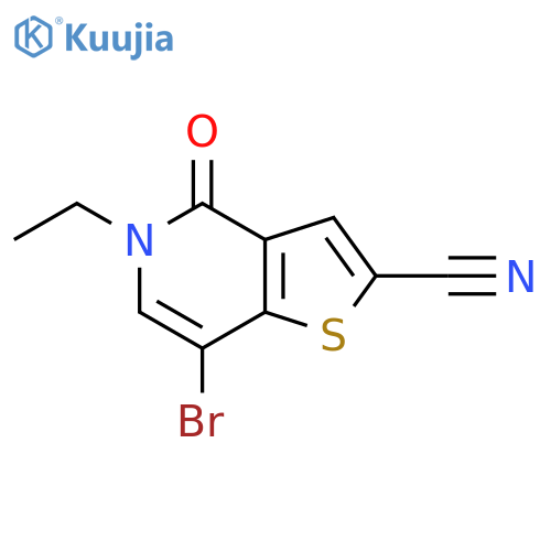 7-Bromo-5-ethyl-4-oxo-4,5-dihydrothieno[3,2-c]pyridine-2-carbonitrile structure