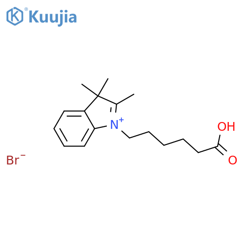 6-(2,3,3-trimethylindol-1-ium-1-yl)hexanoic Acid;bromide structure