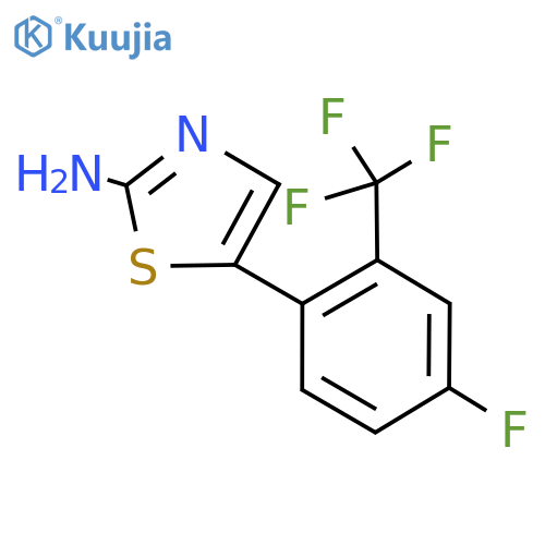 5-(4-Fluoro-2-(trifluoromethyl)phenyl)thiazol-2-amine structure