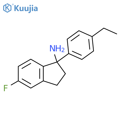 1-(4-Ethylphenyl)-5-fluoro-2,3-dihydro-1H-inden-1-amine structure