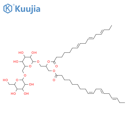 Glycerol 1,2-dialkanoates; Glycerol 1-(9Z,12Z,15Z-octadecatrienoate) 2-(7Z,10Z,13Z-hexadecatrienoate), 3-O-[α-D-Galactopyranosyl-(1→6)-β-D-galactopyranoside](2S-) structure