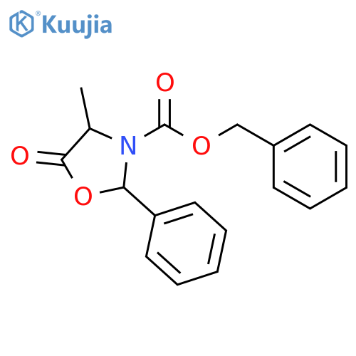 (2S,4S)-Benzyl 4-methyl-5-oxo-2-phenyloxazolidine-3-carboxylate structure