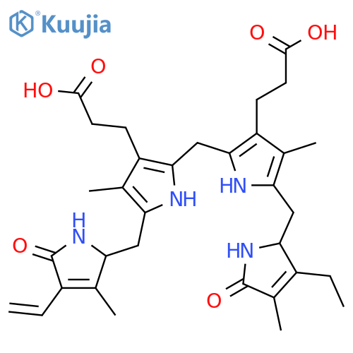 21H-Biline-8,12-dipropanoicacid,2-ethenyl-17-ethyl-1,4,5,10,15,16,19,22,23,24-decahydro-3,7,13,18-tetramethyl-1,19-dioxo-,(4R,16R)- structure