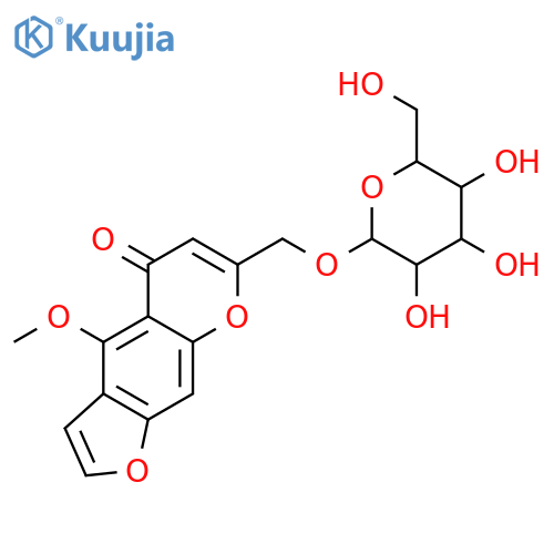 4-Methoxy-7-((((2R,3R,4S,5S,6R)-3,4,5-trihydroxy-6-(hydroxymethyl)tetrahydro-2H-pyran-2-yl)oxy)methyl)-5H-furo[3,2-g]chromen-5-one structure