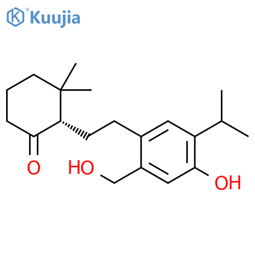 Cyclohexanone,2-[2-[4-hydroxy-2-(hydroxymethyl)-5-(1-methylethyl)phenyl]ethyl]-3,3-dimethyl-,(2S)- structure