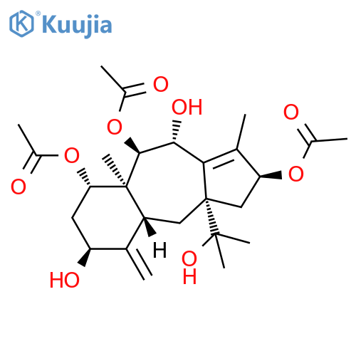 Benz[f]azulene-2,6,8,9,10-pentol,2,3,3a,4,4a,5,6,7,8,8a,9,10-dodecahydro-3a-(1-hydroxy-1-methylethyl)-1,8a-dimethyl-5-methylene-,2,8,9-triacetate, (2S,3aS,4aR,6S,8S,8aS,9R,10R)- (9CI) structure
