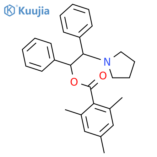 1,2-diphenyl-2-(pyrrolidin-1-yl)ethyl 2,4,6-trimethylbenzoate structure