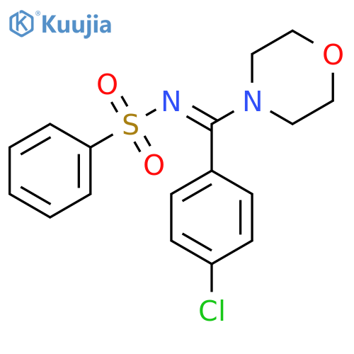 N-(1E)-(4-chlorophenyl)(morpholin-4-yl)methylidenebenzenesulfonamide structure