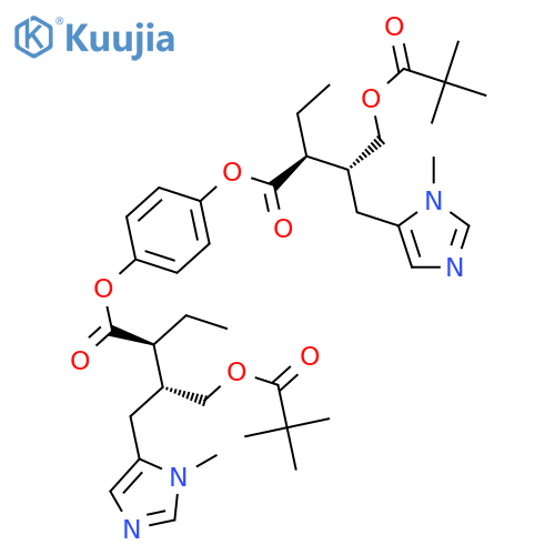 1H-Imidazole-5-butanoic acid,b-[(2,2-dimethyl-1-oxopropoxy)methyl]-a-ethyl-1-methyl-, 1,4-phenyleneester, [aS-[aR*(aR*,bS*),bS*]]- (9CI) structure