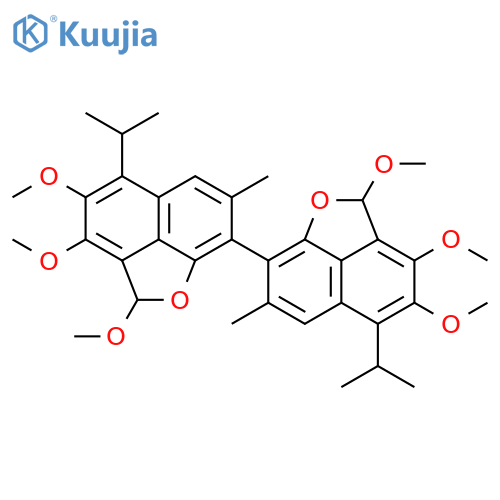 8,8'-Bi-2H-naphtho[1,8-bc]furan,2,2',3,3',4,4'-hexamethoxy-7,7'-dimethyl-5,5'-bis(1-methylethyl)- (9CI) structure