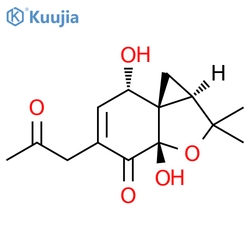1H,7H-Cyclopropa[c]benzofuran-4(3aH)-one, 1a,2-dihydro-3a,7-dihydroxy-2,2-dimethyl-5-(2-oxopropyl)-, (1aR,3aS,7S,7aS)- (9CI) structure