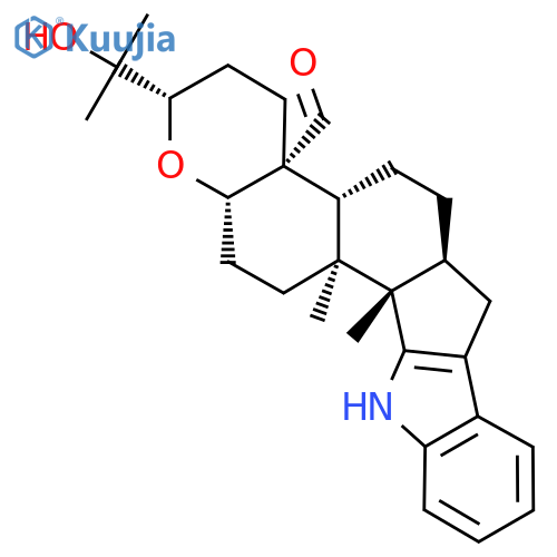 2H-1-Benzopyrano[5',6':6,7]indeno[1,2-b]indole-4a(4bH)-carboxaldehyde, 3,4,5,6,6a,7,12,12b,12c,13,14,14a-dodecahydro-2-(1-hydroxy-1-methylethyl)-12b,12c-dimethyl-, (2S,4aR,4bR,6aS,12bS,12cS,14aS)- (9CI) structure