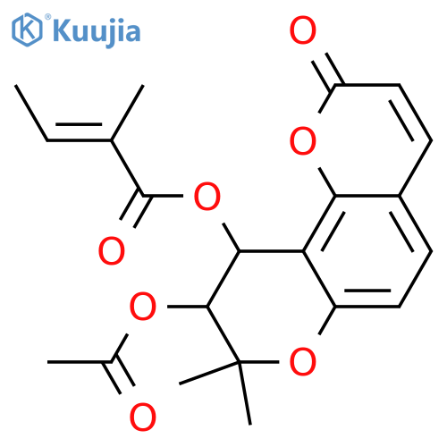 Khellactone; (9RS,10RS)-form, 10-Tigloyl, 9-Ac structure