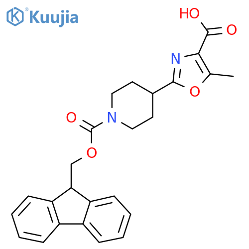 2-(1-{[(9H-fluoren-9-yl)methoxy]carbonyl}piperidin-4-yl)-5-methyl-1,3-oxazole-4-carboxylic acid structure