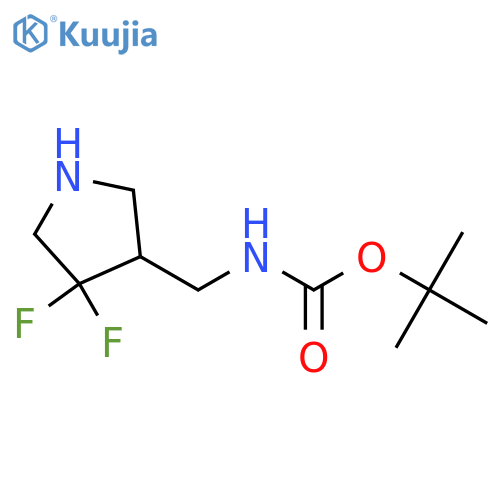 tert-butyl N-[(4,4-difluoropyrrolidin-3-yl)methyl]carbamate structure