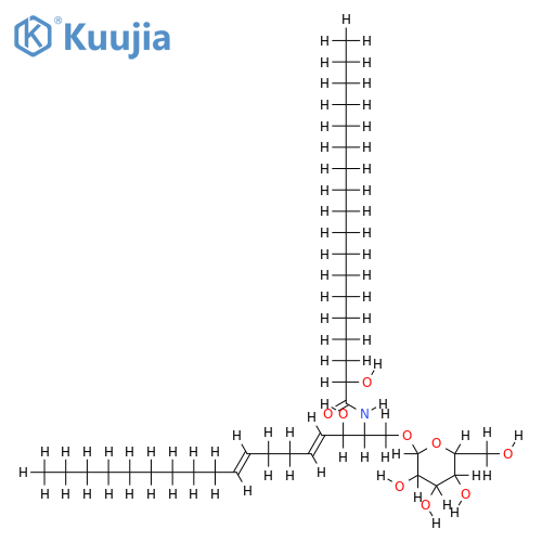 (2S,3R,4E,8E,2'R)-1-O-(beta-D-glucopyranosyl)-N-(2'-hydroxyoctadecanoyl)-4,8-sphingadienine structure