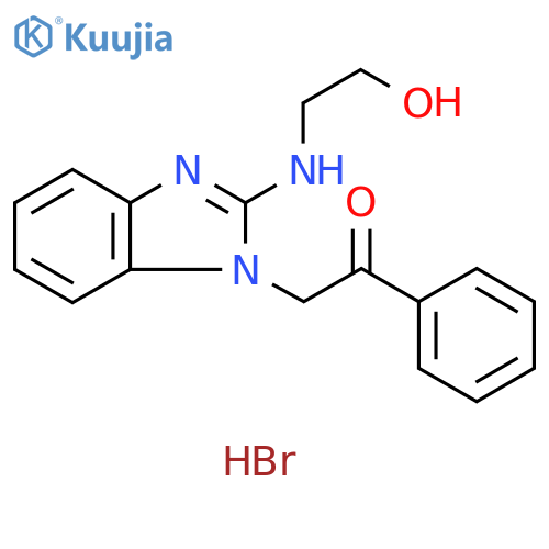 2-{2-[(2-hydroxyethyl)amino]-1H-benzimidazol-1-yl}-1-phenylethanone hydrobromide structure