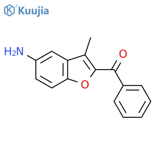 2-benzoyl-3-methyl-1-benzofuran-5-amine structure